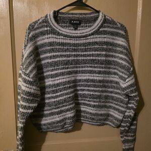 A. Byer Women's Black and White Striped Sweater